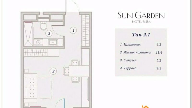 Продаем 1-комнатные апартаменты от застройщика, 39.8 м², Анапа, Дом                                                     1