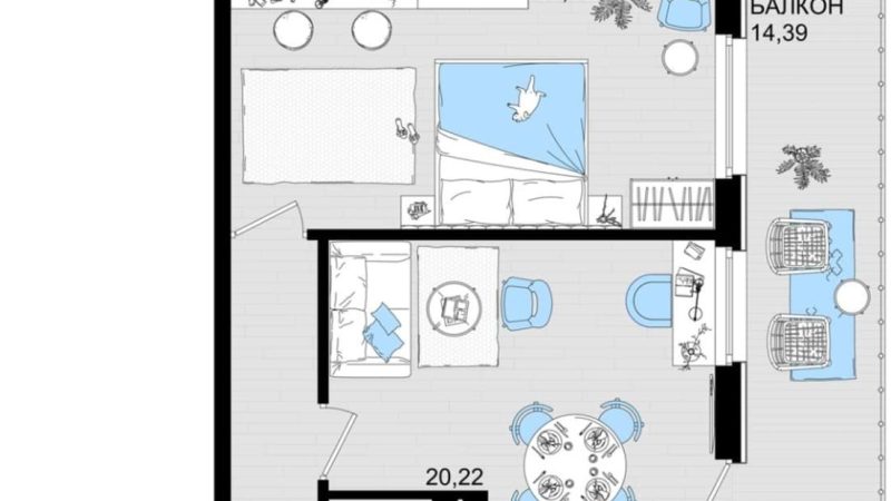 Продаю 1-комнатные апартаменты от застройщика, 64.1 м², Анапа, шоссе Симферопольское, Корпус                                                     1