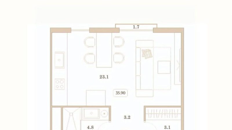 Продажа студии от застройщика, 35.9 м², Анапа, улица Толстого,                                                     26