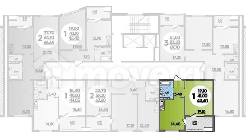 Продается 1-комнатная квартира от застройщика, 44.4 м²,                                                     Анапа