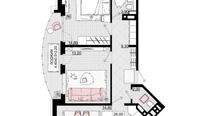 Продается 2-комнатная квартира от застройщика, 62.4 м², Анапа, проезд Межсанаторный,                                                     20К