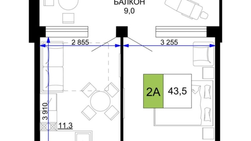 Продам 2-комнатные апартаменты от застройщика, 43.5 м², Анапа, проезд Сосновый, Литер                                                     1