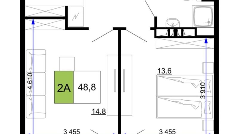 Продам 2-комнатные апартаменты от застройщика, 48.8 м², Анапа, проезд Сосновый, Литер                                                     1