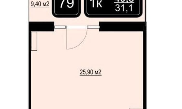 Продаются 1-комнатные апартаменты от застройщика, 40.5 м², Анапа, Пионерский проспект, Дом                                                     1