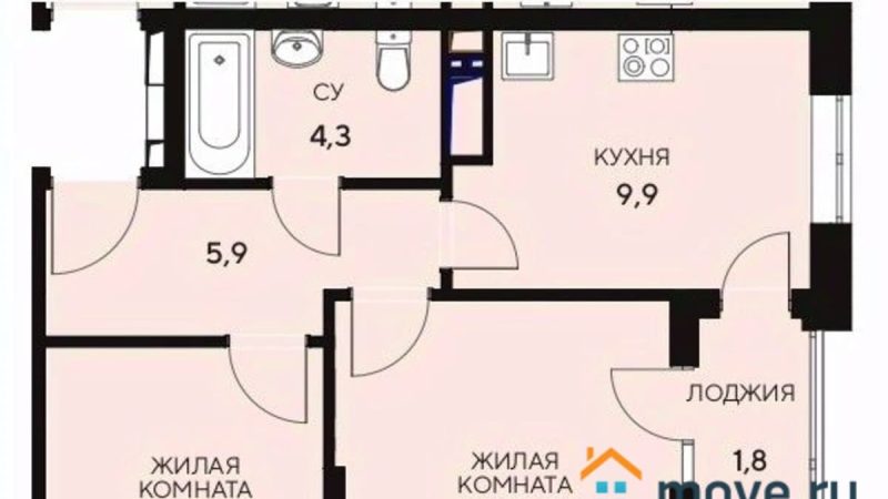Продажа 2-комнатной квартиры от застройщика, 49.8 м², Анапа, Анапское шоссе,                                                     18к1