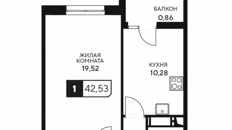 Продажа 1-комнатной квартиры от застройщика, 42.53 м², Анапа, Крестьянская улица,                                                     48