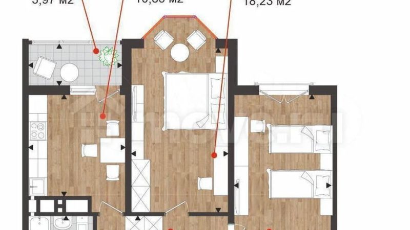 Продажа 2-комнатной квартиры, 62 м²,                                                     Анапа