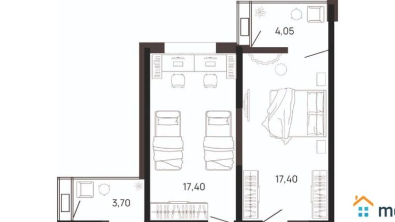 Продаем 2-комнатные апартаменты от застройщика, 66.9 м², Анапа, Парковая улица,                                                     79к2