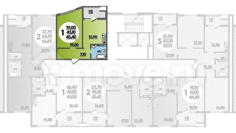 Продаем 1-комнатную квартиру от застройщика, 45.4 м²,                                                     Анапа
