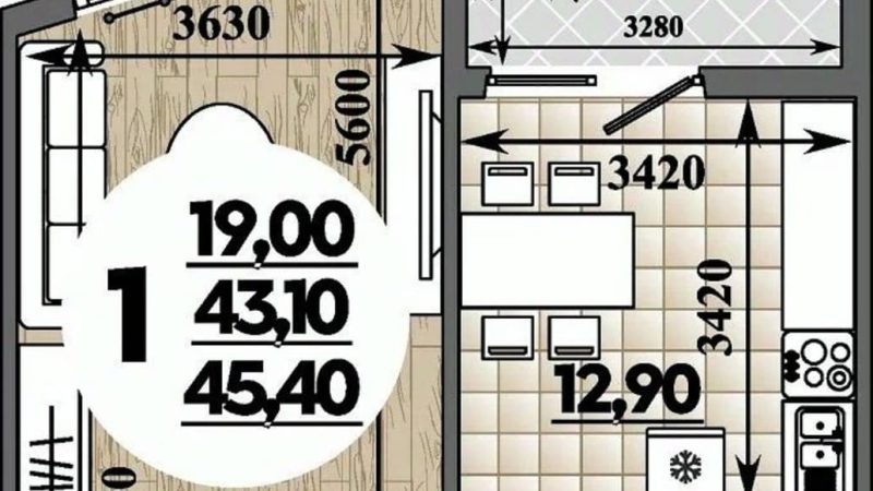 Продается 1-комнатная квартира от застройщика, 45.4 м², Анапа, улица Адмирала Пустошкина,                                                     22к2