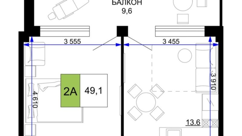 Продаю 2-комнатные апартаменты от застройщика, 49.1 м², Анапа, проезд Сосновый, Литер                                                     1