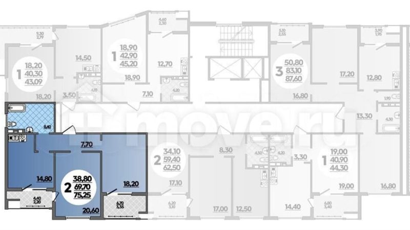 Продажа 2-комнатной квартиры от застройщика, 75.3 м²,                                                     Анапа