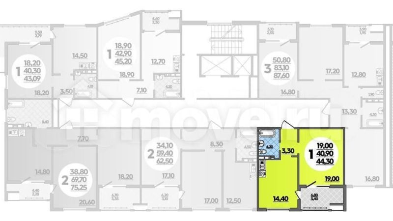 Продам 1-комнатную квартиру от застройщика, 44.3 м²,                                                     Анапа