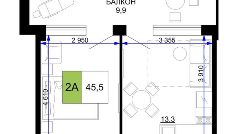Продаю 2-комнатные апартаменты от застройщика, 45.5 м², Анапа, проезд Сосновый, Литер                                                     1