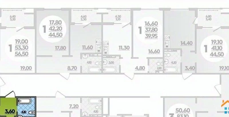 Продаю 1-комнатную квартиру от застройщика, 43.06 м², Анапа, улица Адмирала Пустошкина,                                                     22к2