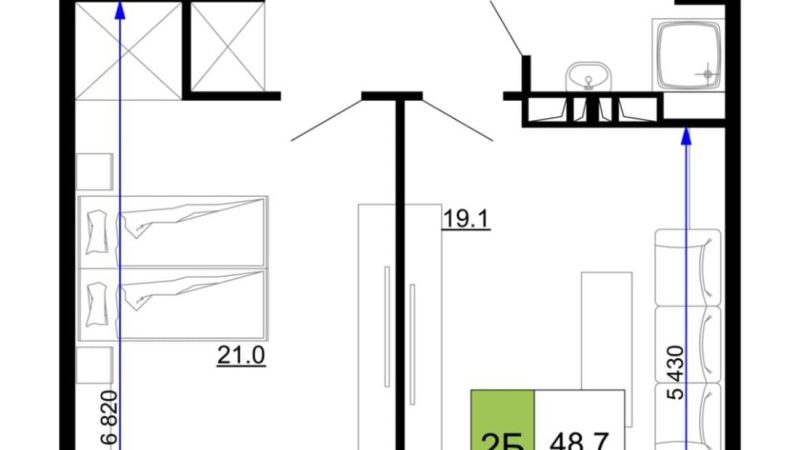 Продаю 2-комнатные апартаменты от застройщика, 48.7 м², Анапа, проезд Сосновый, Литер                                                     1