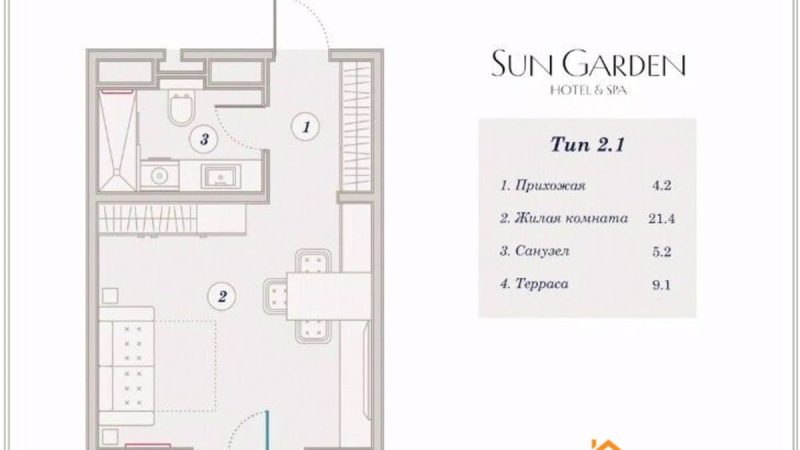 Продаю 1-комнатные апартаменты от застройщика, 40.2 м², Анапа, Дом                                                     1