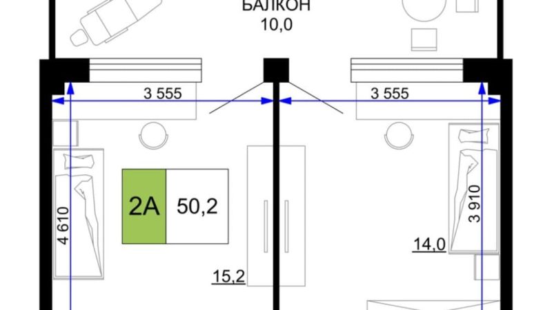 Продаю 2-комнатные апартаменты от застройщика, 50.2 м², Анапа, проезд Сосновый, Литер                                                     1