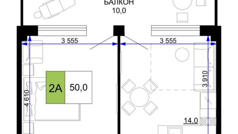 Продаю 2-комнатные апартаменты от застройщика, 50 м², Анапа, проезд Сосновый, Литер                                                     1
