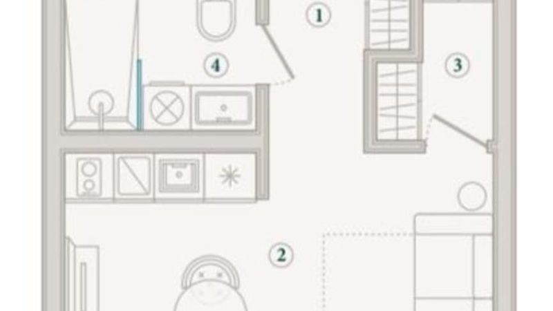 Продажа студии от застройщика, 40.7 м², Анапа, Корпус                                                     2