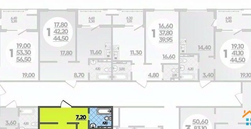 Продам 1-комнатную квартиру от застройщика, 45.5 м², Анапа, улица Адмирала Пустошкина,                                                     22к2