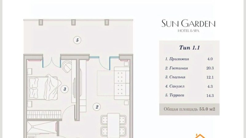 Продам 2-комнатные апартаменты от застройщика, 54.8 м², Анапа, Дом                                                     1