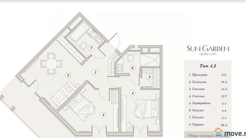 Продам 3-комнатные апартаменты от застройщика, 91.2 м², Анапа, Дом                                                     2