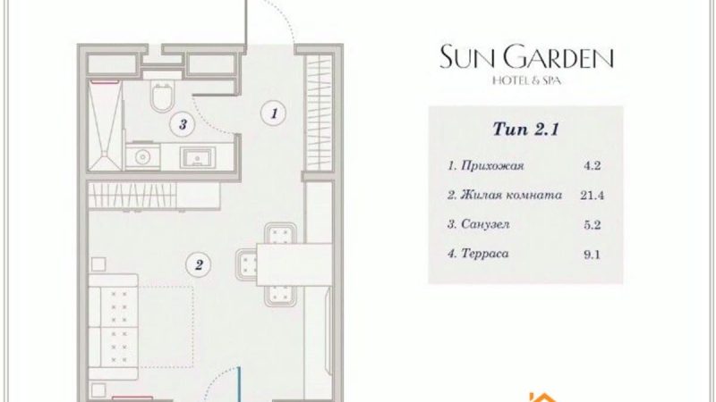Продажа 1-комнатных апартаментов от застройщика, 40.1 м², Анапа, Дом                                                     2