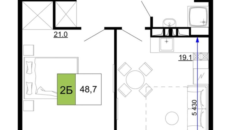 Продам 2-комнатные апартаменты от застройщика, 48.7 м², Анапа, проезд Сосновый, Литер                                                     1