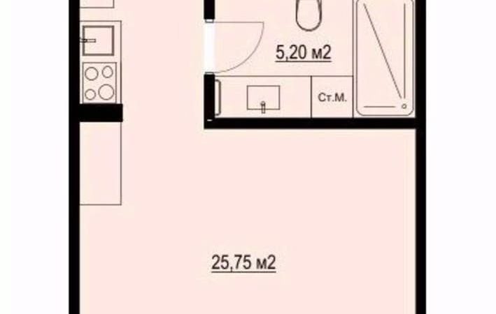 Продажа 1-комнатных апартаментов от застройщика, 41.2 м², Анапа, Пионерский проспект, Дом                                                     1