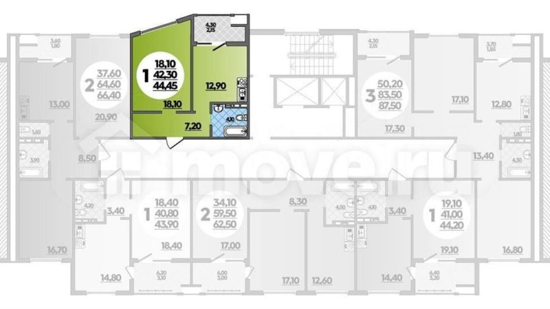 Продам 1-комнатную квартиру от застройщика, 44.5 м²,                                                     Анапа