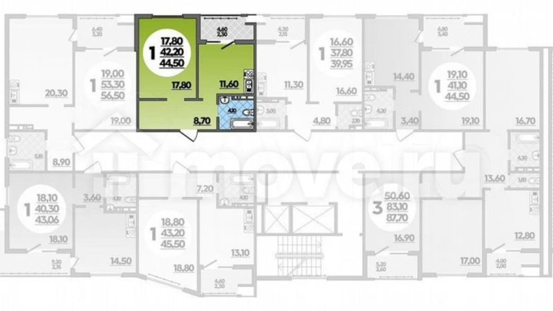 Продам 1-комнатную квартиру от застройщика, 44.5 м²,                                                     Анапа
